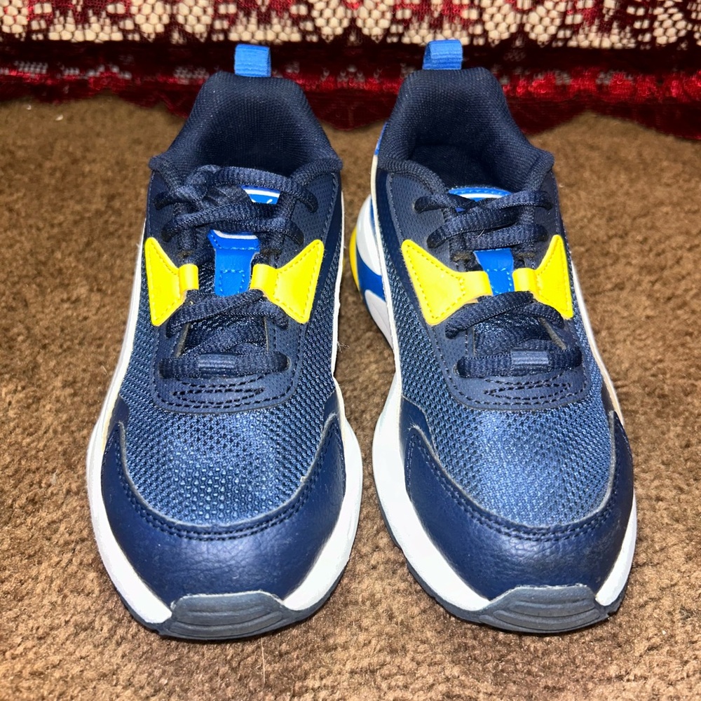 Kids Navy and Yellow Athletic Sneakers